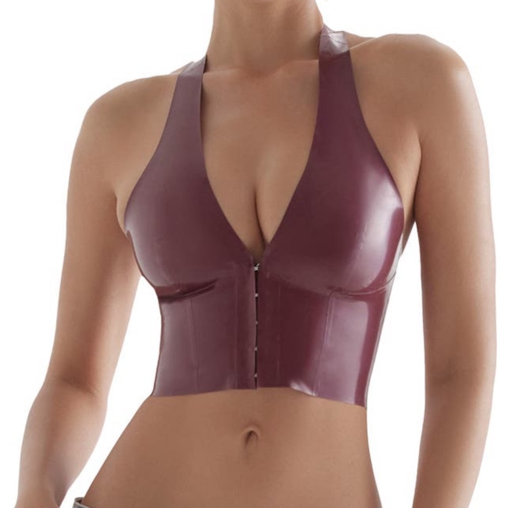 House of cb latex halter top